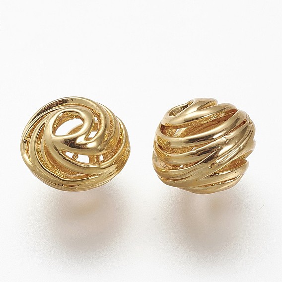 Латунные бусины, долговечный, полый, круглые