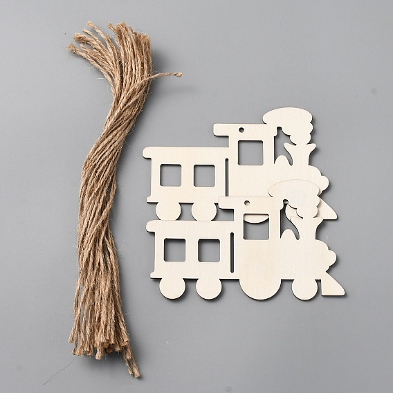 Тематика транспортное средство незаконченные пустые деревянные подвески набор для рисования искусство, пирография, домашнего декора, с джутовым шнуром