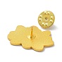 Flower Enamel Pin, Lovely Alloy Enamel Brooch for Backpacks Clothes, Golden