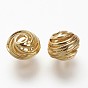 Латунные бусины, долговечный, полый, круглые