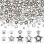 200 pcs 10 styles perles en alliage de style tibétain, sans cadmium et sans plomb, étoiles