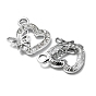 Alloy Rhinestone Pendants, Platinum Tone Hollow Out Heart with Butterfly Charms