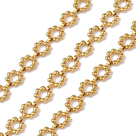 304 цепочки с подвесками в виде цветов из нержавеющей стали, ионное покрытие (ip), несварные, с катушкой