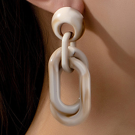 Серьги-гвоздики с подвесками из смолы, имитирующей ракушки., овальные