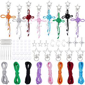 Ювелирные изделия, включая нейлоновые плетеные нити, поворотные застежки из звездообразного сплава, акриловые бусины и подвески из сплава с имитацией жемчуга