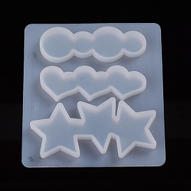 Moules de pince à cheveux en silicone bricolage, moules de résine, pour la résine UV, fabrication de bijoux en résine époxy, étoiles, cœur, cercle