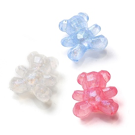 Luminous Transparent Acrylic Beads, Glow in the Dark, Bear