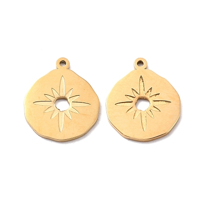 Ion Plating(IP) 316 Surgical Stainless Steel Pendants, Teardrop with Sun