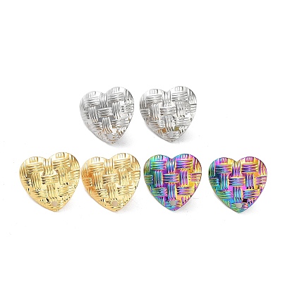 Ионное покрытие (ip) 304 серьги-гвоздики из нержавеющей стали для женщин, сердце