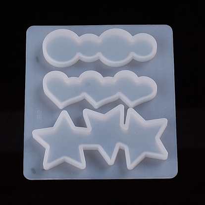 Moules de pince à cheveux en silicone bricolage, moules de résine, pour la résine UV, fabrication de bijoux en résine époxy, étoiles, cœur, cercle