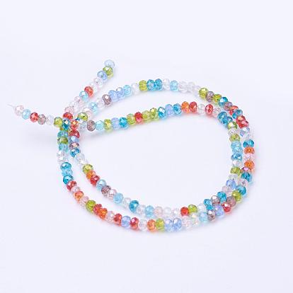 Electroplate Glass Bead Strands, Faceted, Rondelle
