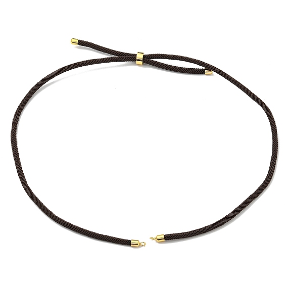 Nylon Cords Necklace Making, with Golden Brass Findings, Long-Lasting Plated