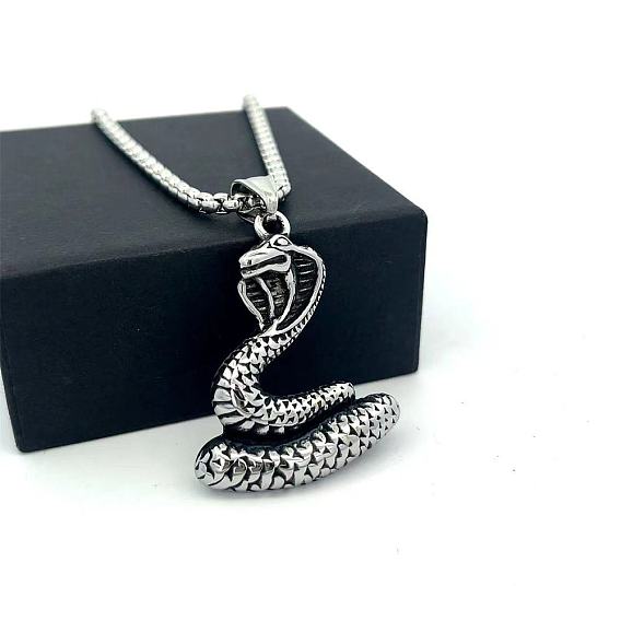 Винтажный стиль викингов 304 Подвеска в виде змеи из нержавеющей стали для мужчин, не тускнеет
