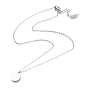 304 Stainless Steel Stamping Blank Tag Pendant Necklaces, with Lobster Claw Clasps, Flat Round