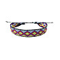 Bohemia Polyester Braided Flat Cord Bracelet, Adjustable Bracelet for Women