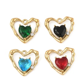 304 подвески из нержавеющей стали, с кубического циркония, вакуумные покрытия, сердце прелести