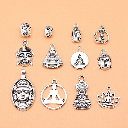 Тибетский стиль сплава цинка подвески, талисманы для статуи будды