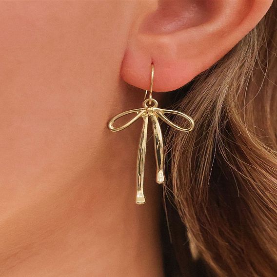 Серьги-бантики из латуни