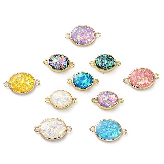 Латунные подвески с синтетическим опалом, овальные амулеты, стойки покрытие