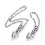 304 Stainless Steel Jewelry Sets, Necklaces and Bracelets, with Cable Chains and Lobster Claw Clasps, Animal