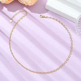 3.5MM Brass Textured Oval Link Chain Necklaces