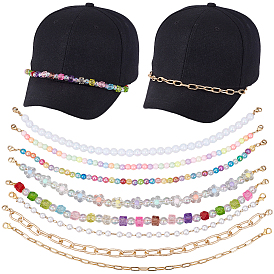 8 шт. 8 стили акриловые бусины и алюминиевые кабельные цепи и 304 цепочка для бейсболки из нержавеющей стали