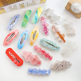 Colorful Wave Hair Clip for Women, Retro Spring Barrette for Updo and Bob Hairstyles