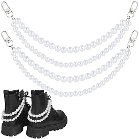 2 шт стеклянные жемчужные цепочки цепи для ремней для ботинок, с поворотными застежками сплава