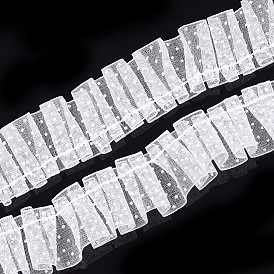 Печатные ленты из органзы, плиссированная лента с двойными оборками, полька точка рисунок