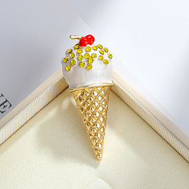 Значки на лацкан рюкзака из сплава мороженого со стразами, с блеском порошок