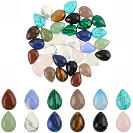 36шт. 12 стили смешанные драгоценные камни кабошоны, слеза, смешанные окрашенные и неокрашенные