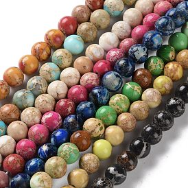 Dyed Natural Regalite/Imperial Jasper/Sea Sediment Jasper Beads Strands, Round