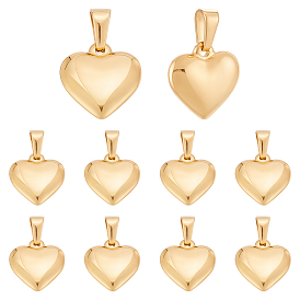 10 шт. 304 подвески из нержавеющей стали, надутое сердце