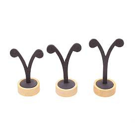 Microfiber Cloth Earring Displays, with Wood Earring Display Stand Sets