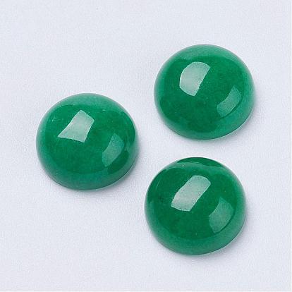 Cabujones de jade blanco, semicírculo, teñido