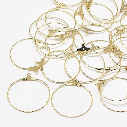 Brass Pendants, Hoop Earring Findings, Ring, Real 18K Gold Plated