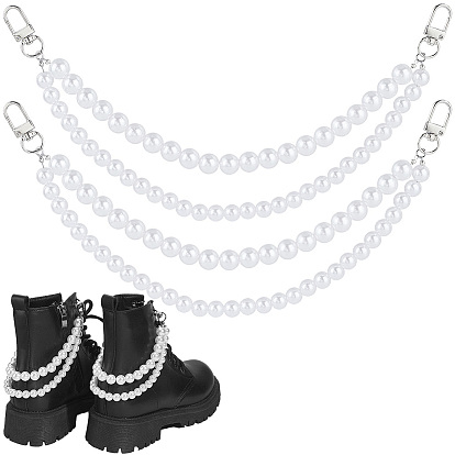 2 шт стеклянные жемчужные цепочки цепи для ремней для ботинок, с поворотными застежками сплава