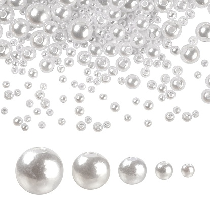 1700 pcs ABS perles d'imitation en plastique, ronde