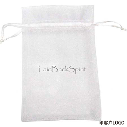 Rectangle Organza Bags, with Word, 12x9cm