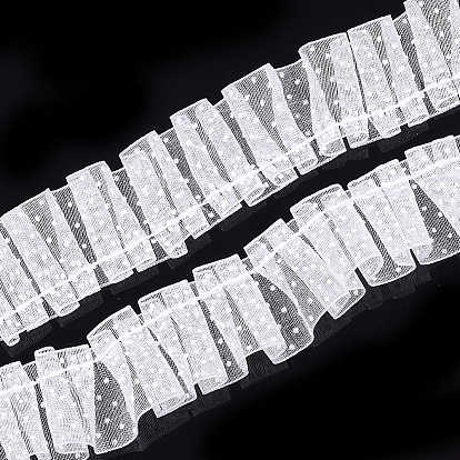 Печатные ленты из органзы, плиссированная лента с двойными оборками, полька точка рисунок