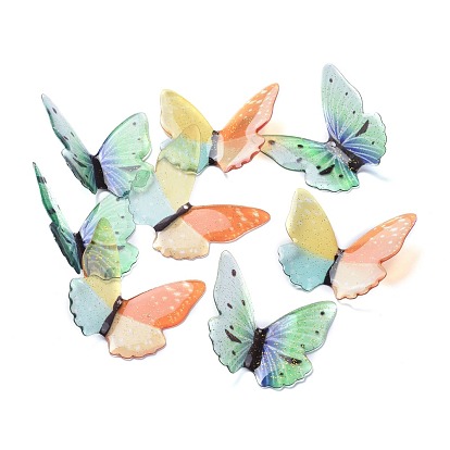 Акриловые подвески, 3 d распечатано, с блеском порошок, бабочка