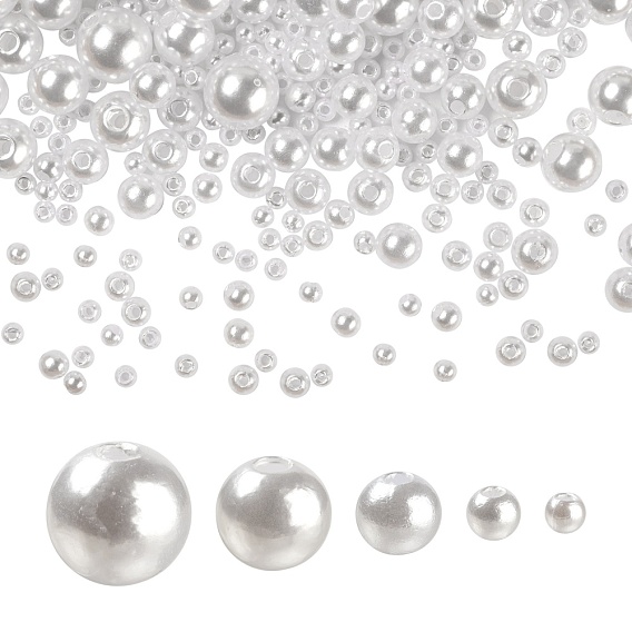 1700 pcs ABS perles d'imitation en plastique, ronde