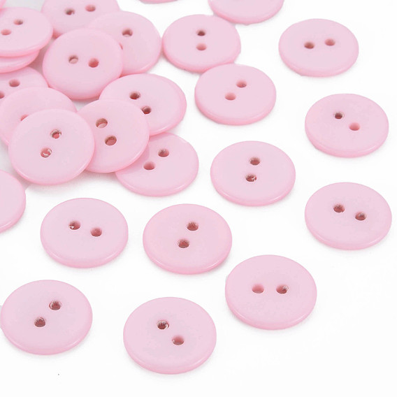 Two-hole Buttons for DIY Making, Resin Button, Flat Round