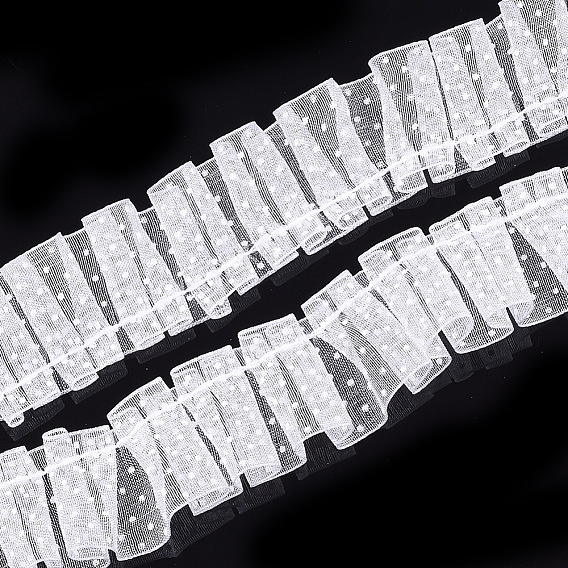 Печатные ленты из органзы, плиссированная лента с двойными оборками, полька точка рисунок