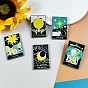 Printed Opaque Halloween Acrylic Pendants, Rectangle with Tarot Patternd Charm