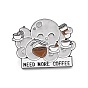 Need More Coffee Word Enamel Pin, Octopus Having Coffee Alloy Enamel Brooch for Backpack Clothes, Electrophoresis Black