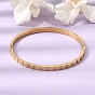 304 Stainless Steel Textured Hinged Cuff Bangles for Women, Ion Plating(IP)