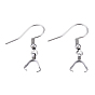 304 Stainless Steel Hooks, Ear Wire, with Ice Pick Pinch Bails