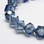 Crystal Glass Cube Beads Strands, Faceted, 11x11x11mm, Hole: 1mm, about 59pcs/strand, 29.9 inch