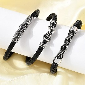 Плетеные браслеты из микрофибры, 304 из нержавеющей стали браслеты для мужчин